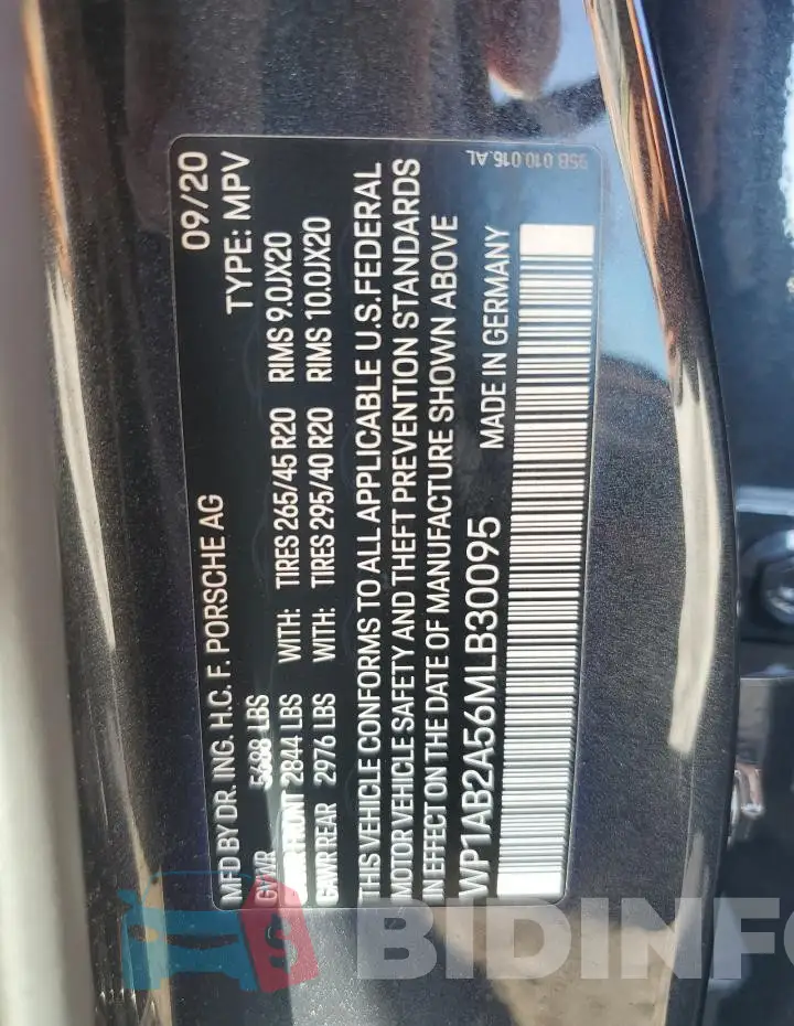 WP1AB2A56MLB30095 Photo# 14