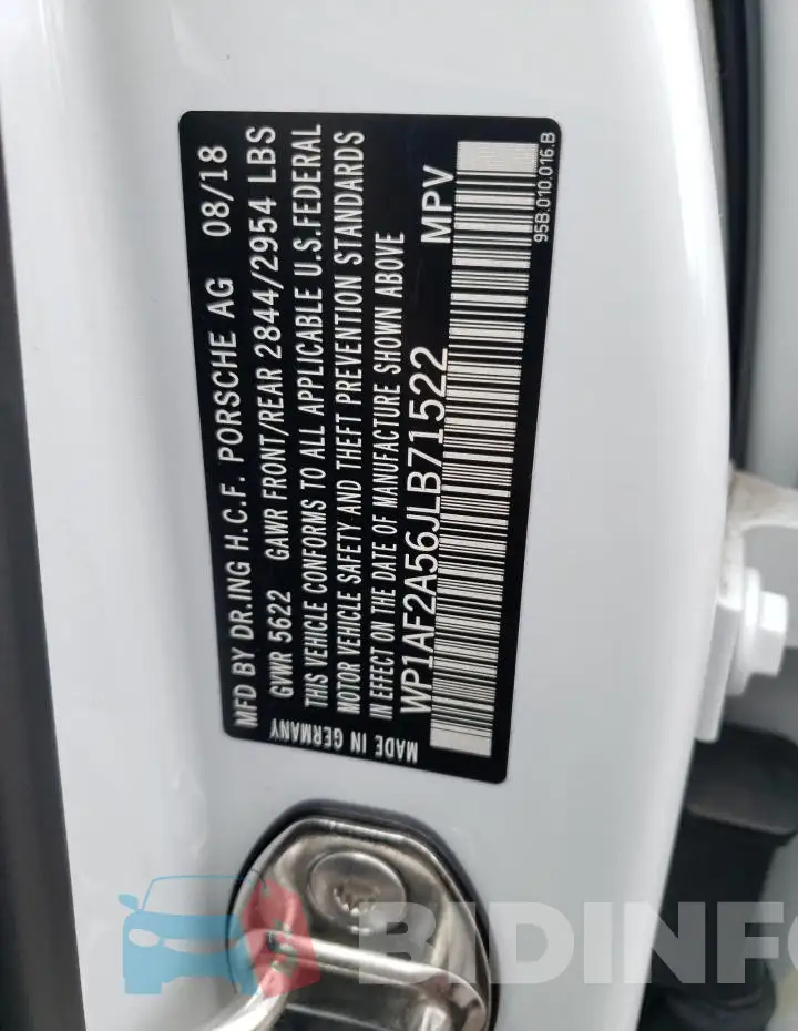WP1AF2A56JLB71522 Photo# 14