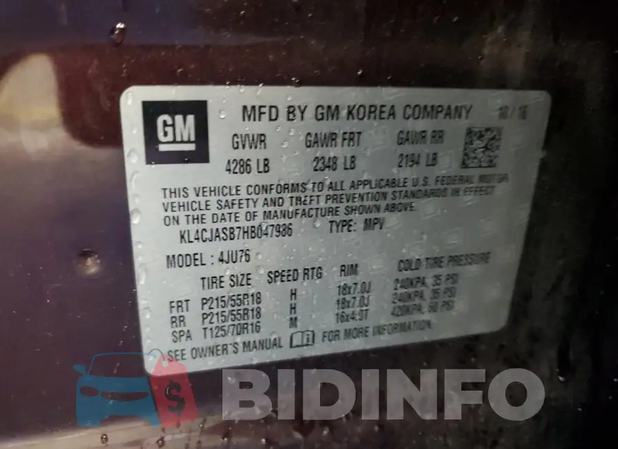 KL4CJASB7HB047986 Photo# 13