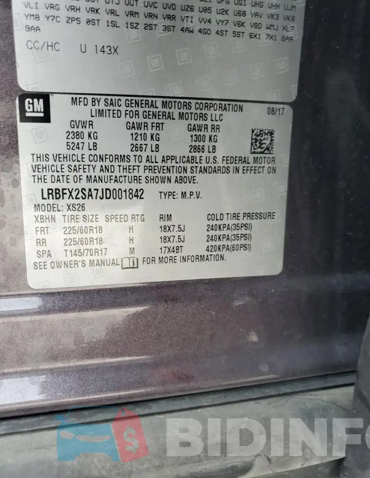 LRBFX2SA7JD001842 Photo# 13