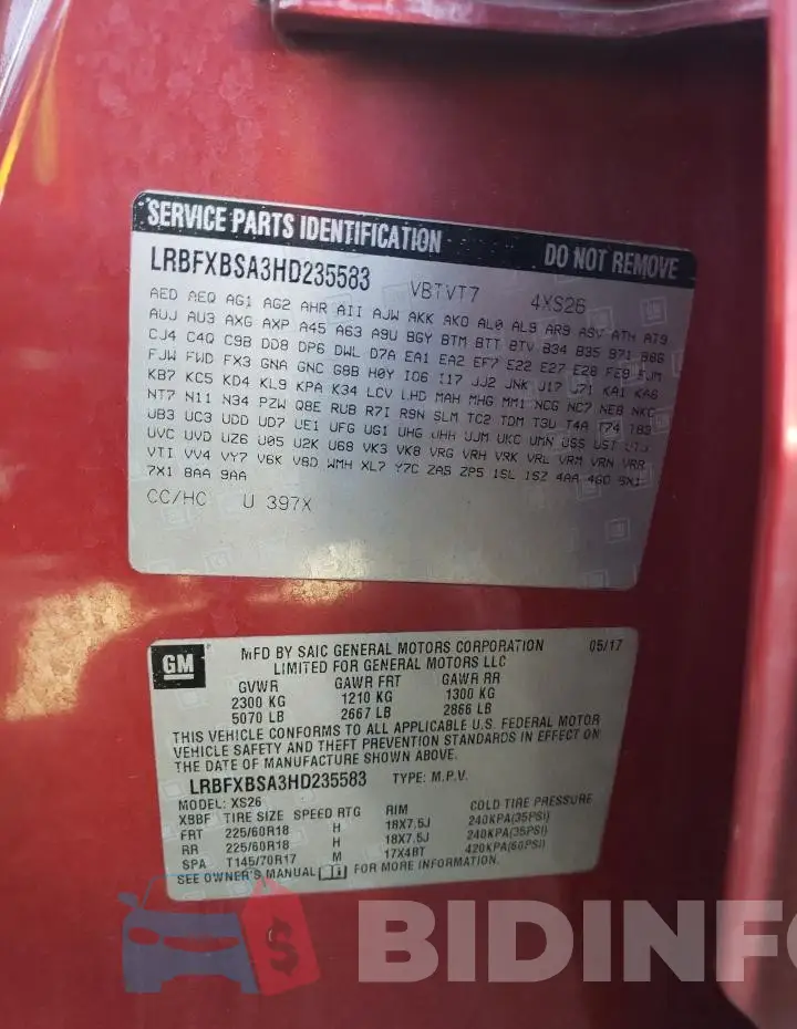 LRBFXBSA3HD235583 Photo# 13