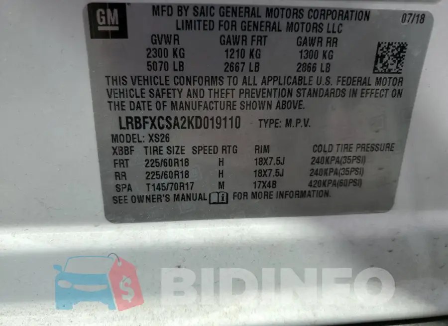LRBFXCSA2KD019110 Photo# 12