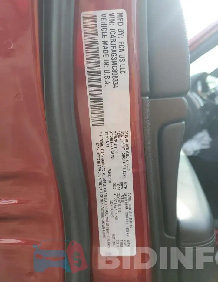 1C4RJFAG3MC808334 Photo# 13