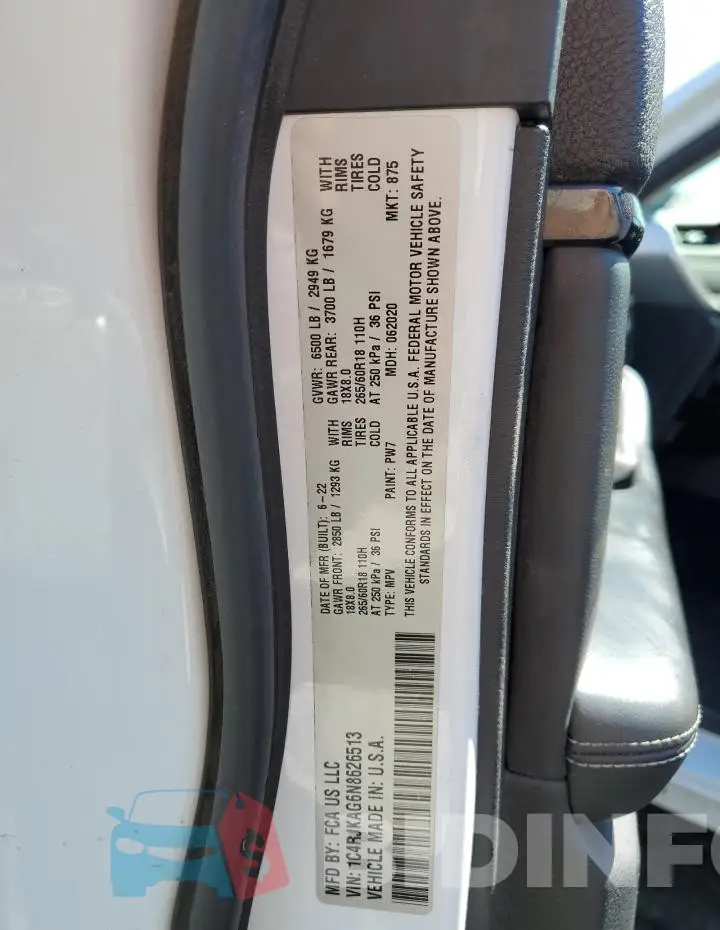 1C4RJKAG6N8626513 Photo# 13