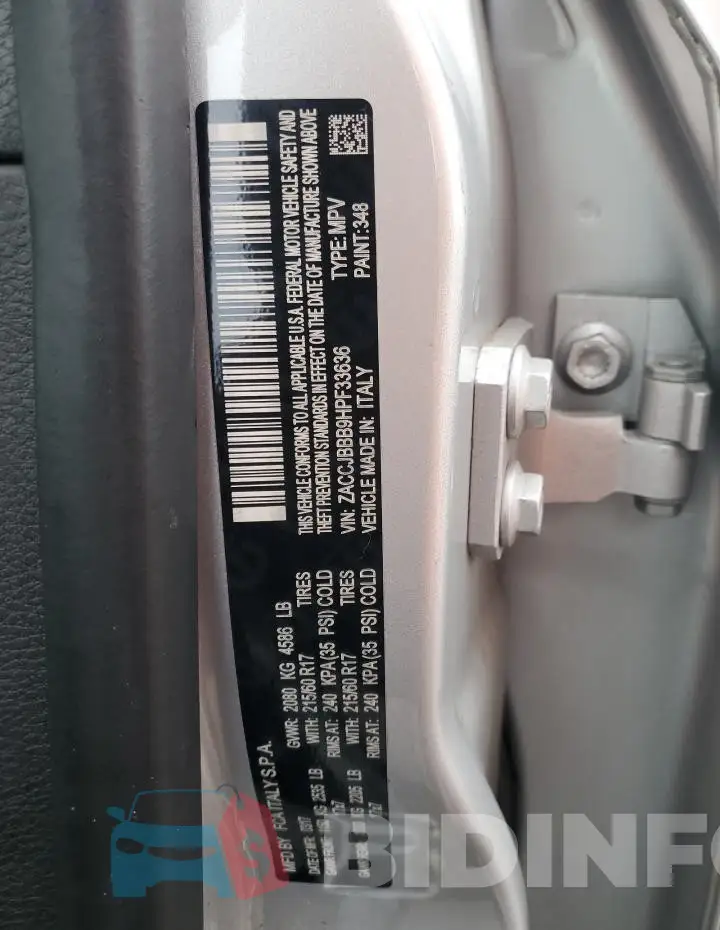 ZACCJBBB9HPF33636 Photo# 14