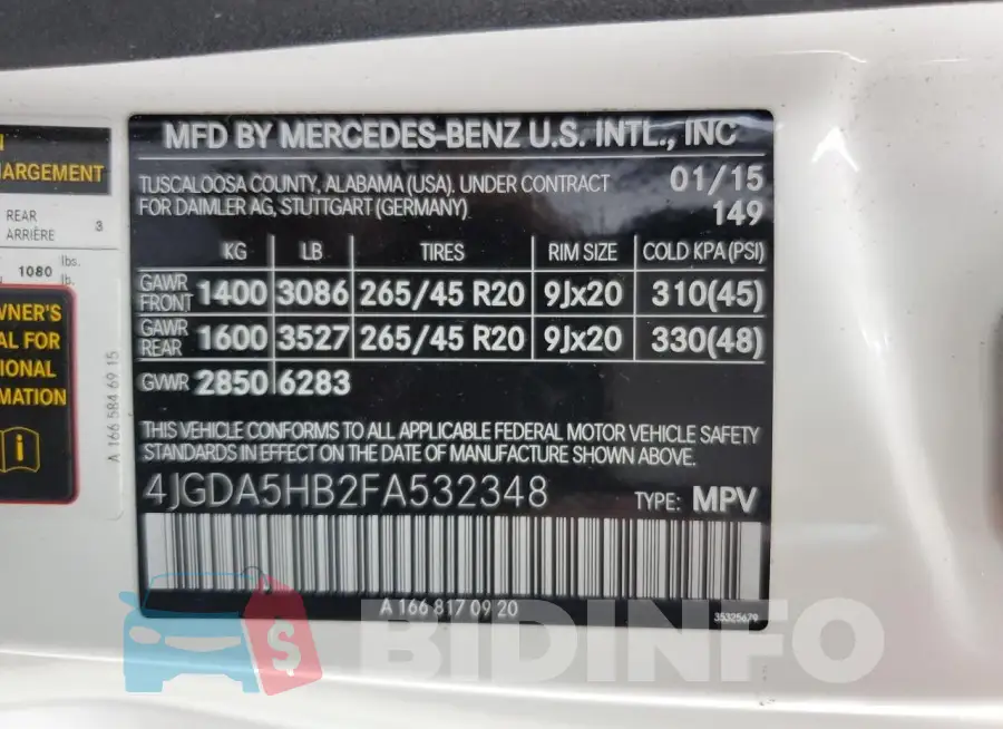 4JGDA5HB2FA532348 Photo# 14