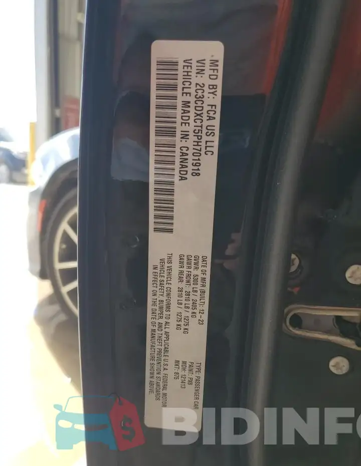 2C3CDXCT5PH701918 Photo# 12
