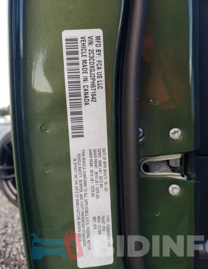 2C3CDXGJ2PH671642 Photo# 13