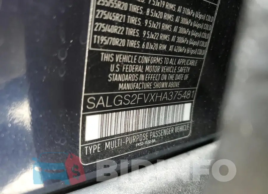 SALGS2FVXHA375481 Photo# 13