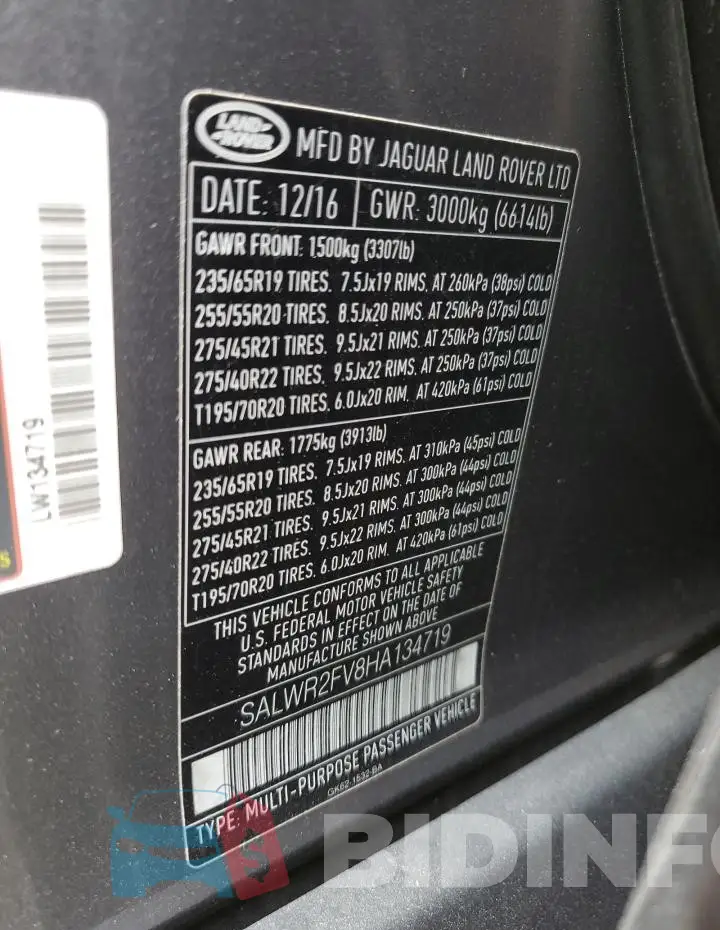 SALWR2FV8HA134719 Photo# 12