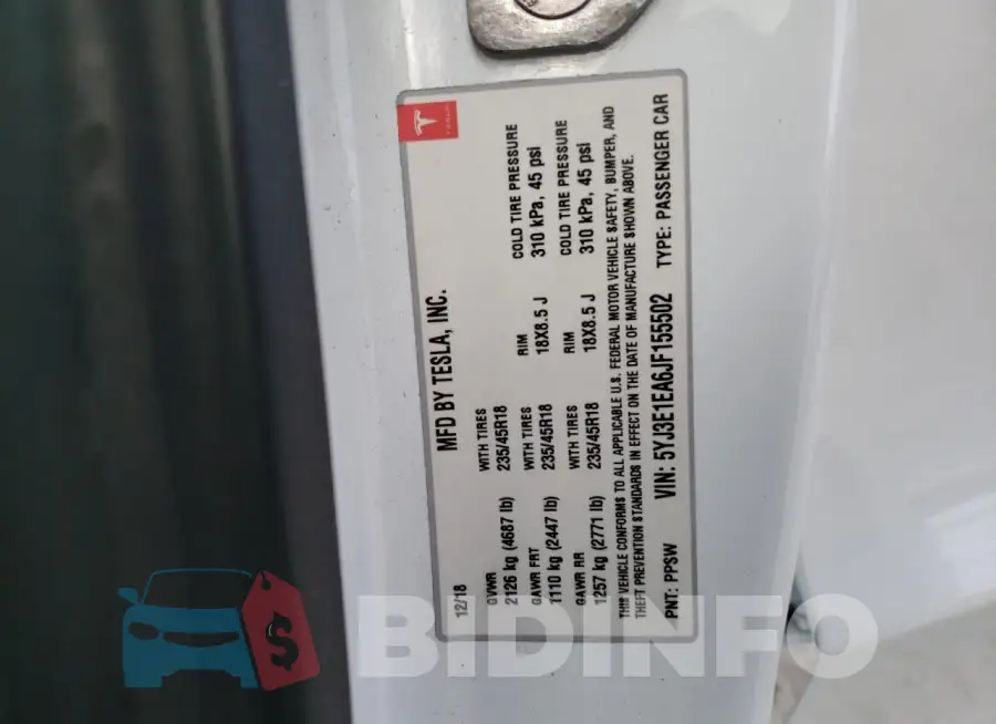 5YJ3E1EA6JF155502 Photo# 13