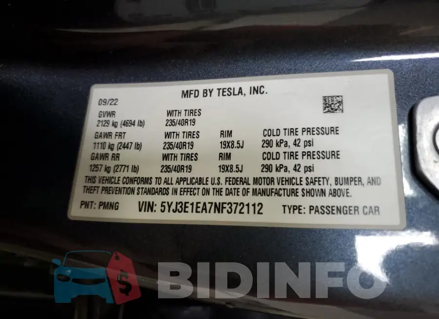 5YJ3E1EA7NF372112 Photo# 13
