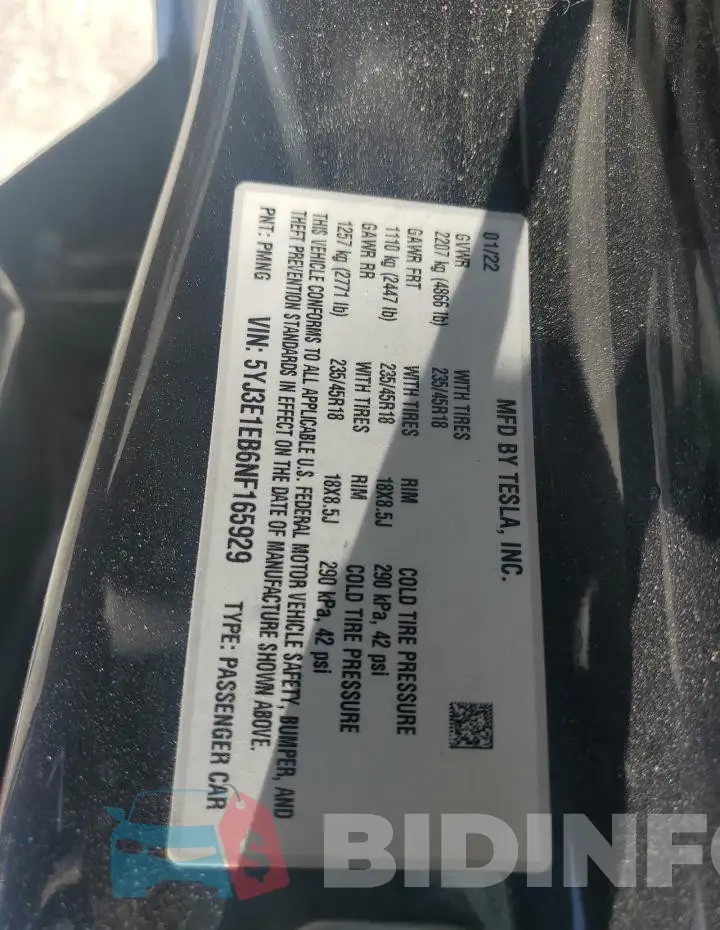 5YJ3E1EB6NF165929 Photo# 13