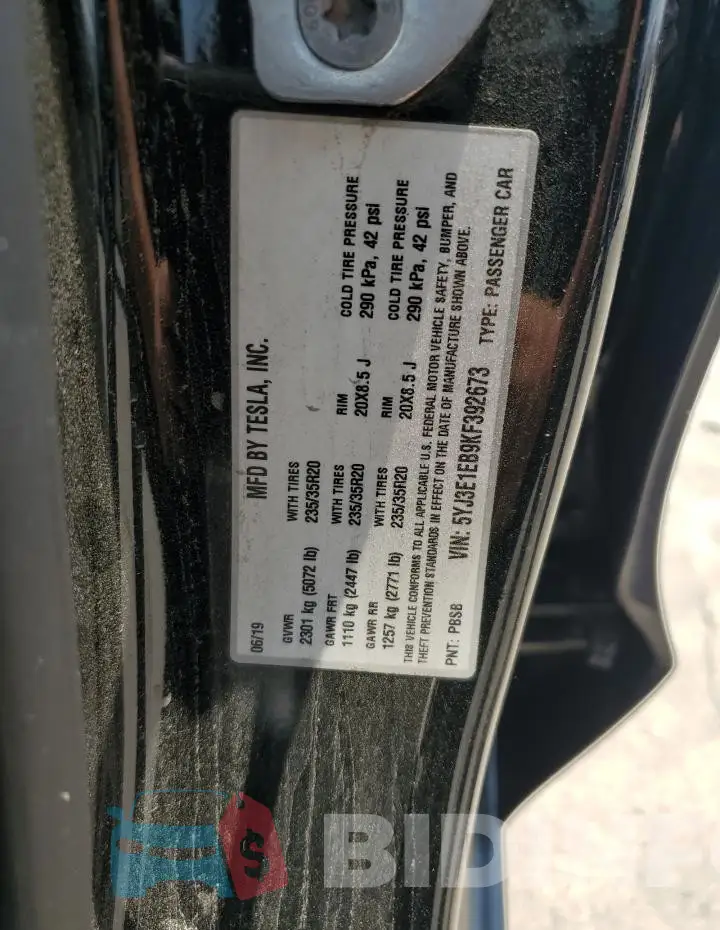 5YJ3E1EB9KF392673 Photo# 13