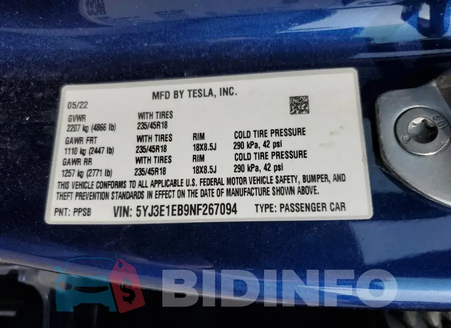 5YJ3E1EB9NF267094 Photo# 13