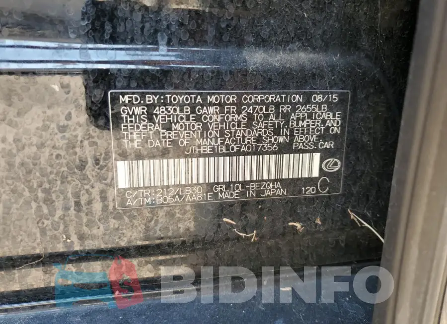JTHBE1BL0FA017356 Photo# 12