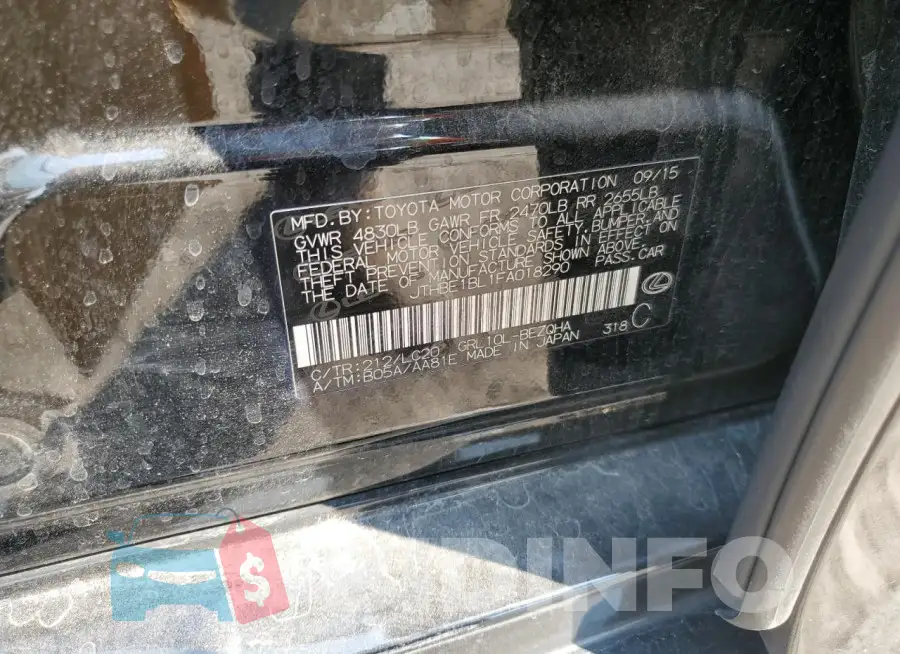 JTHBE1BL1FA018290 Photo# 12
