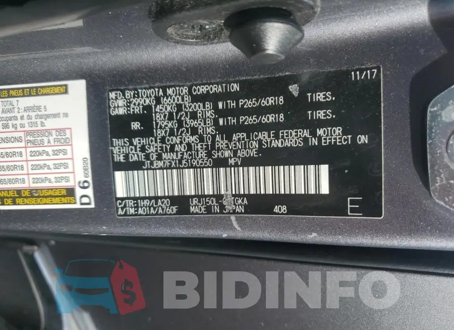 JTJBM7FX1J5190550 Photo# 13