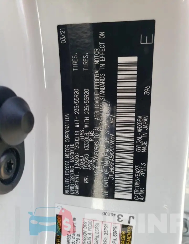 JTJHGKFA8M2019669 Photo# 14
