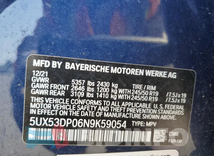 5UX53DP06N9K59054 Photo# 13