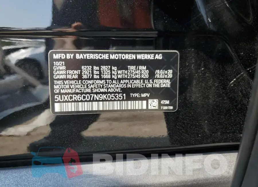 5UXCR6C07N9K05351 Photo# 14