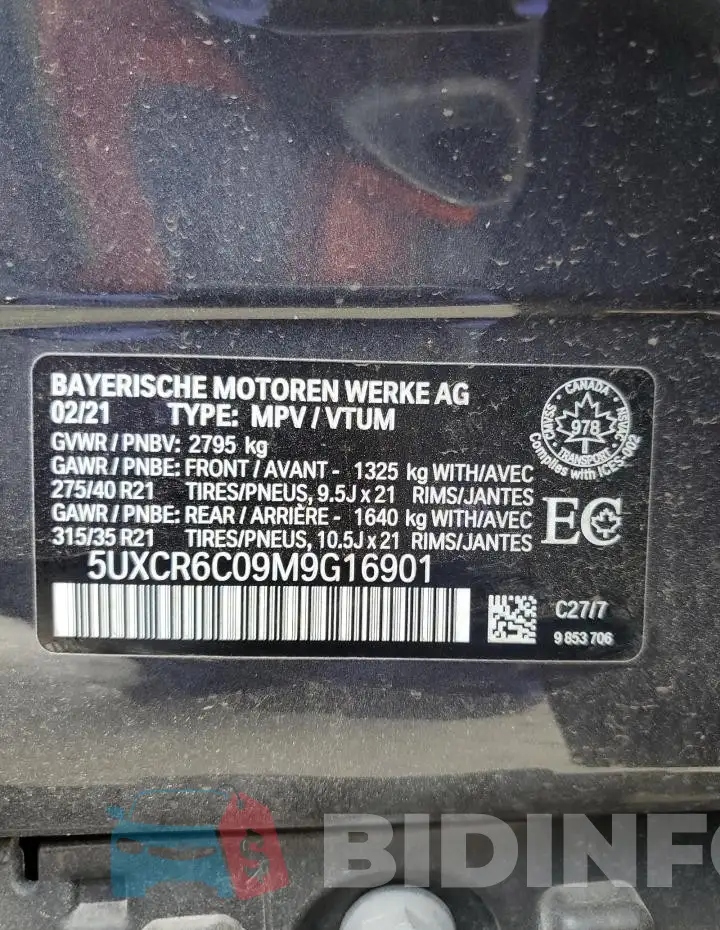 5UXCR6C09M9G16901 Photo# 13