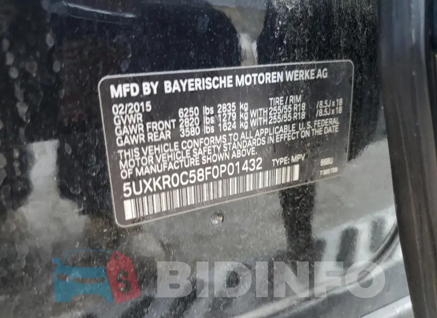 5UXKR0C58F0P01432 Photo# 13