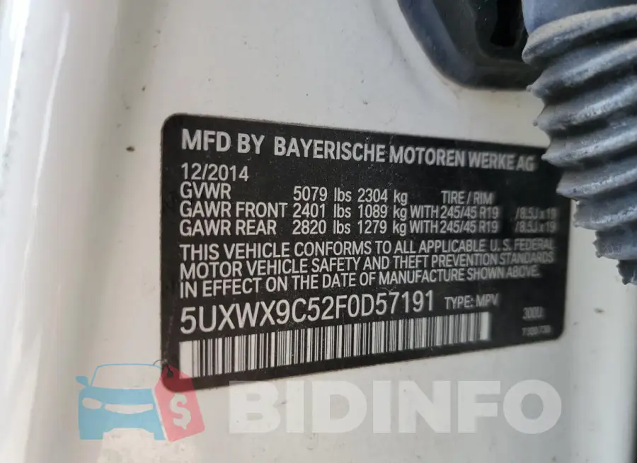 5UXWX9C52F0D57191 Photo# 13