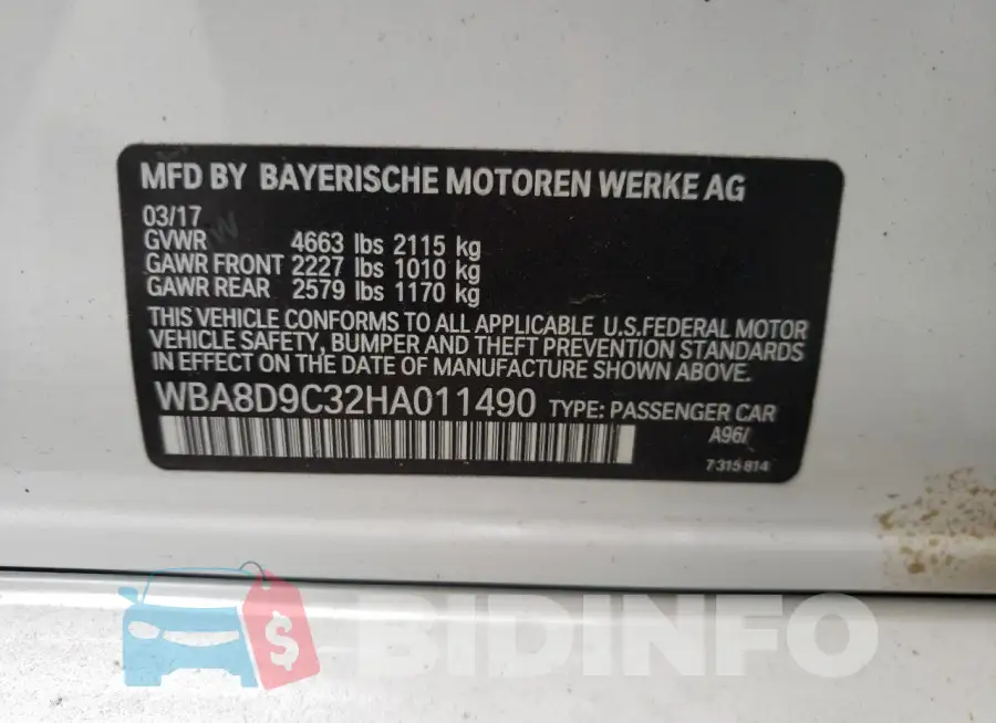 WBA8D9C32HA011490 Photo# 12