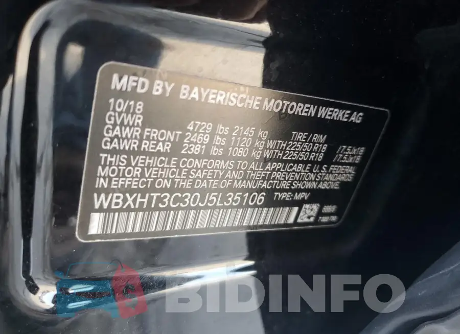 WBXHT3C30J5L35106 Photo# 13