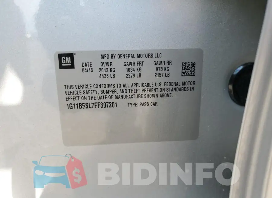 1G11B5SL7FF307201 Photo# 13