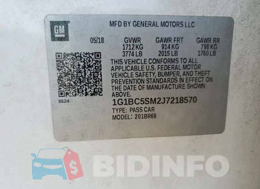 1G1BC5SM2J7218570 Photo# 13