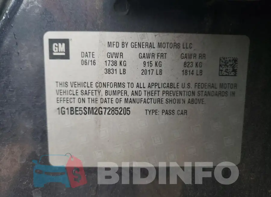 1G1BE5SM2G7285205 Photo# 12