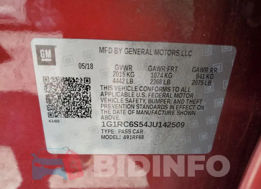 1G1RC6S54JU142509 Photo# 13