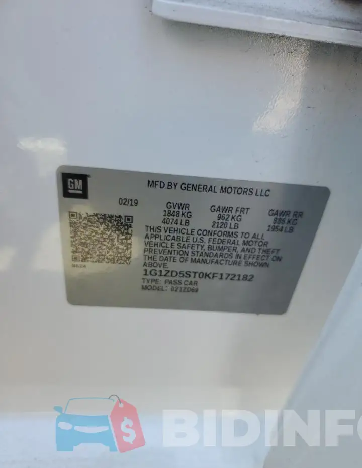 1G1ZD5ST0KF172182 Photo# 12