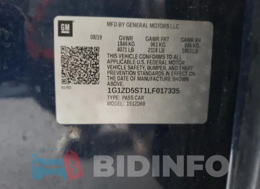1G1ZD5ST1LF017335 Photo# 12