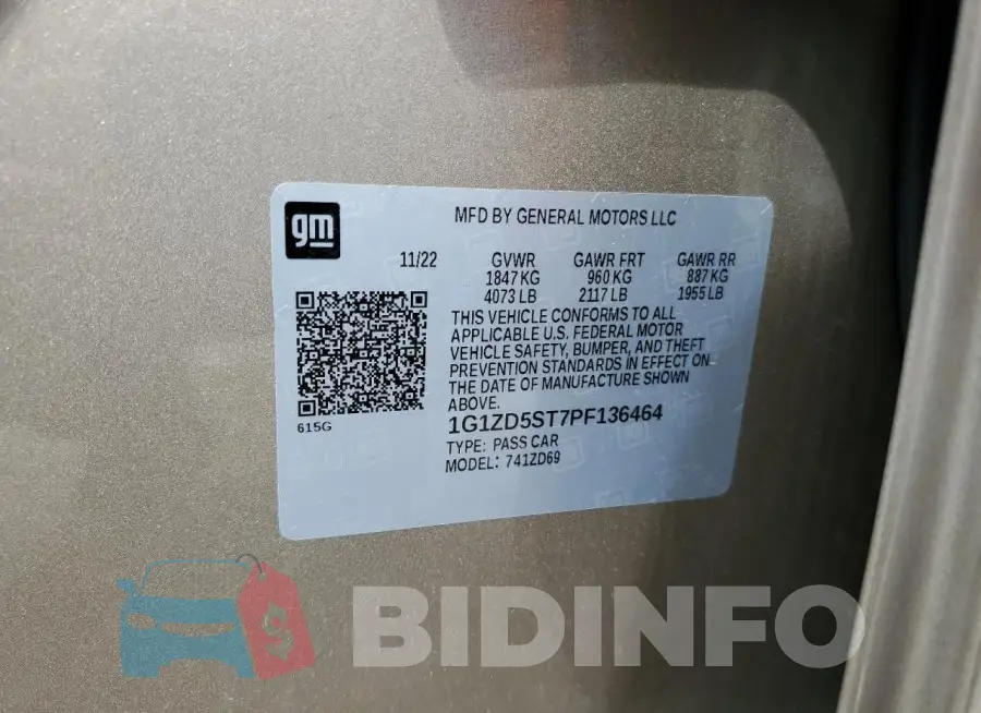 1G1ZD5ST7PF136464 Photo# 13