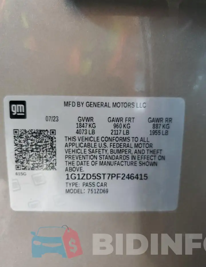1G1ZD5ST7PF246415 Photo# 12