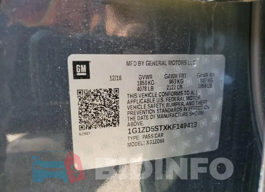 1G1ZD5STXKF149413 Photo# 12