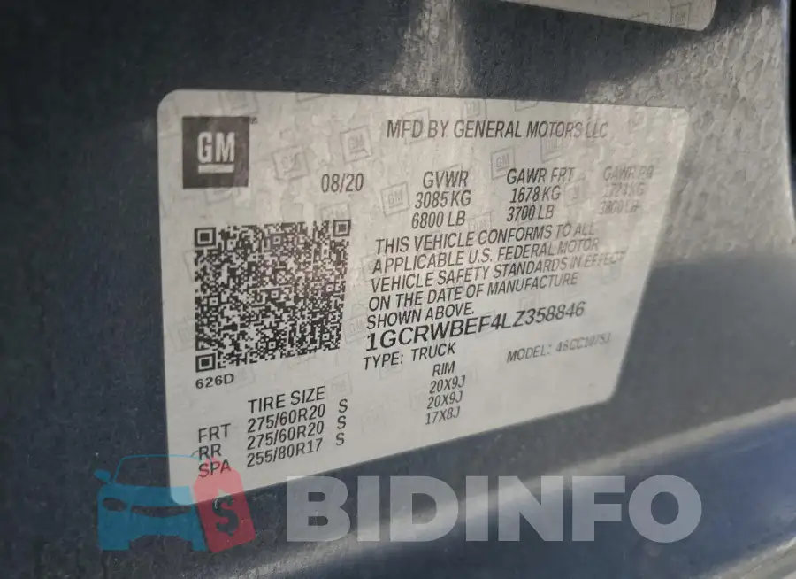 1GCRWBEF4LZ358846 Photo# 12