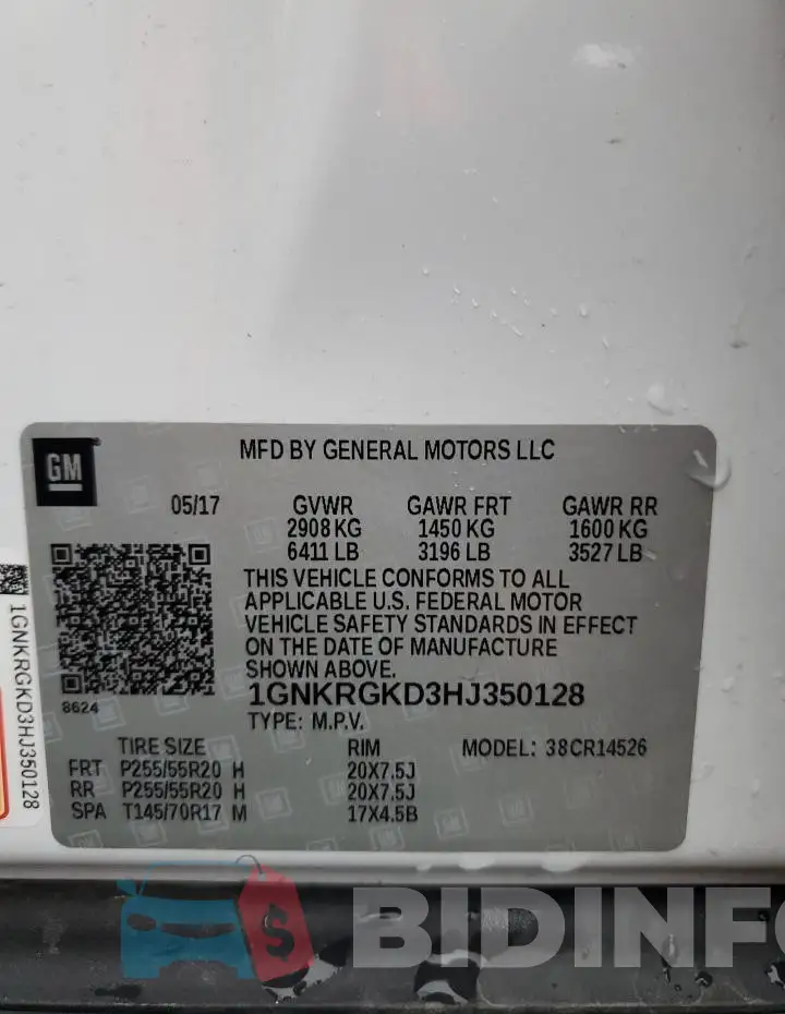1GNKRGKD3HJ350128 Photo# 12