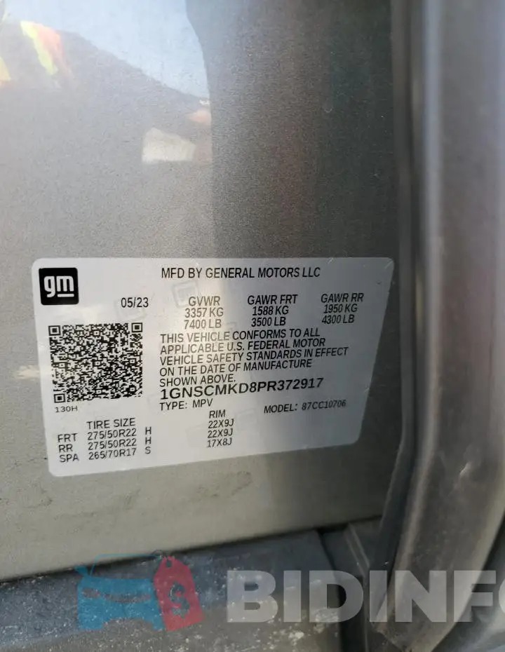 1GNSCMKD8PR372917 Photo# 14