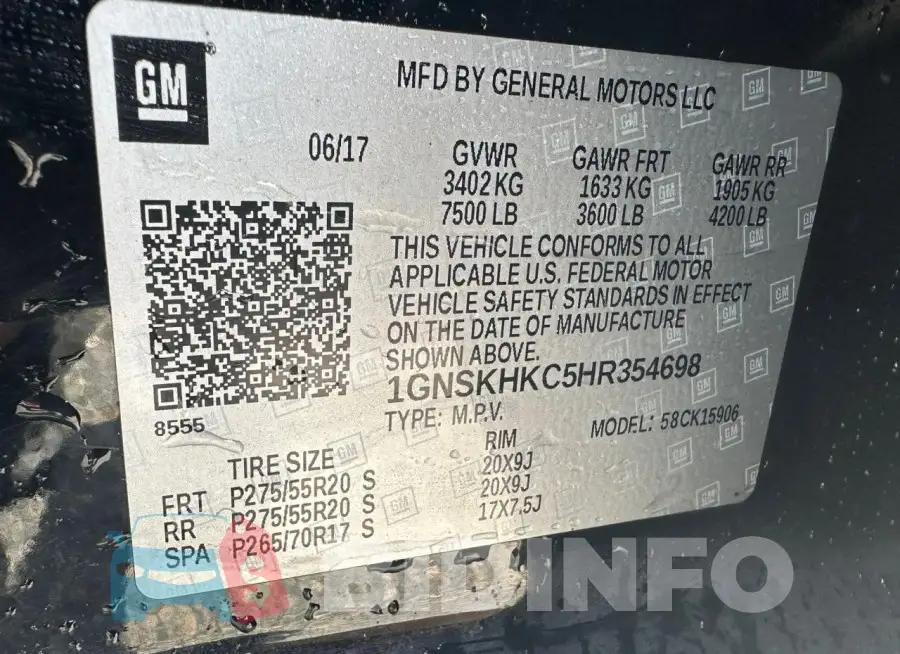 1GNSKHKC5HR354698 Photo# 10