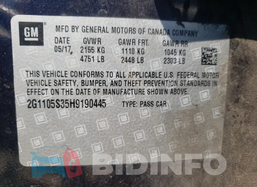 2G1105S35H9190445 Photo# 12