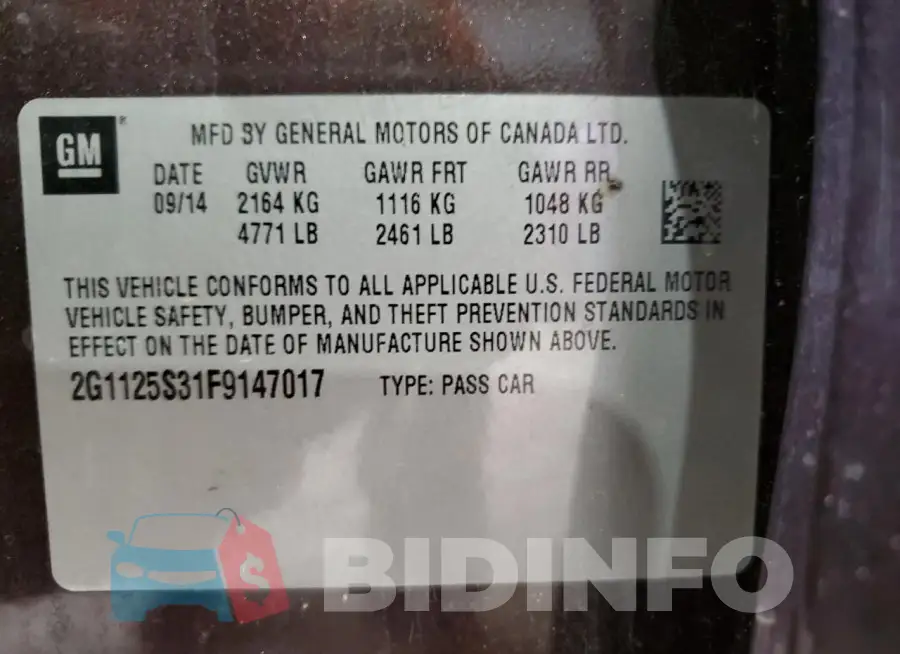 2G1125S31F9147017 Photo# 12