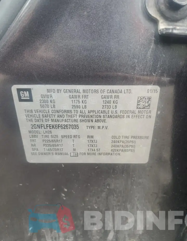2GNFLFEK6F6267035 Photo# 13