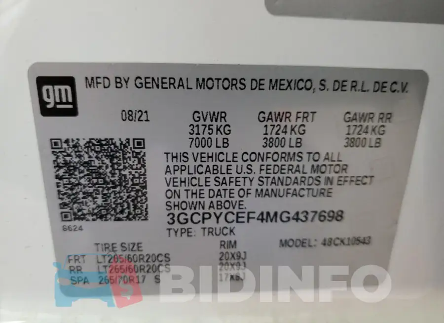3GCPYCEF4MG437698 Photo# 12