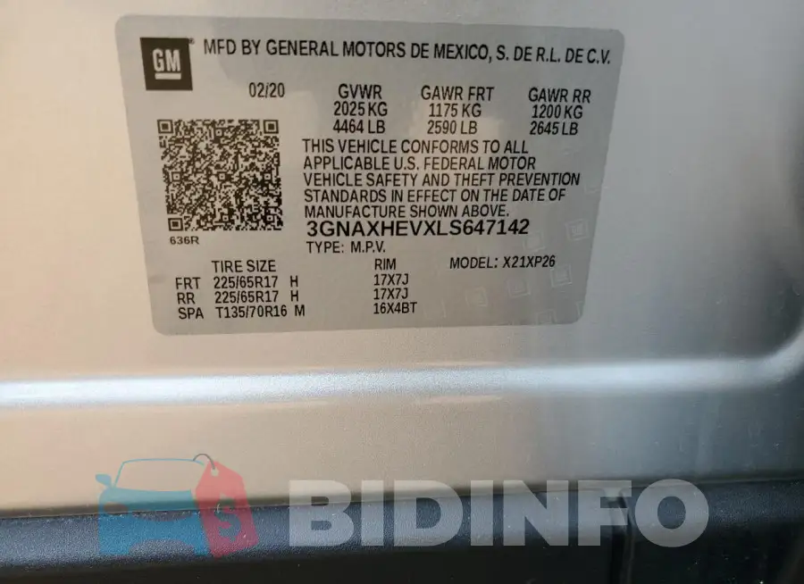 3GNAXHEVXLS647142 Photo# 12
