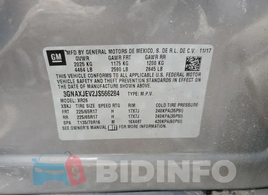 3GNAXJEV2JS566284 Photo# 13