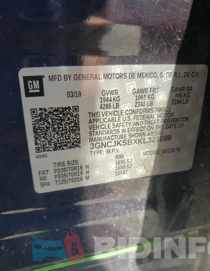 3GNCJKSBXKL321089 Photo# 12